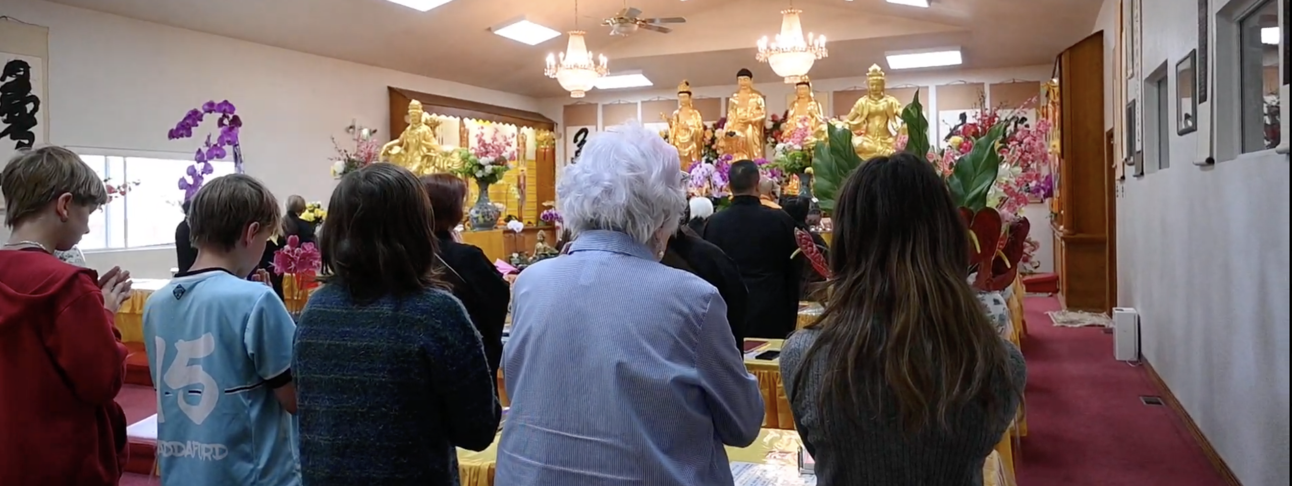 Members of our sixth grade neighboring faith class attend a service at a local Buddhist temple. 